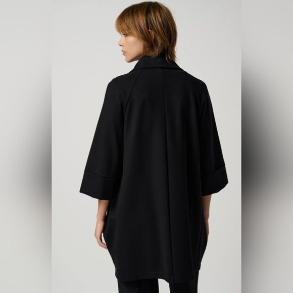 JOSEPH RIBKOFF* cocoon faux cowl asymmetric 3/4 sleeve button front jacket sz 10 - Picture 16 of 16